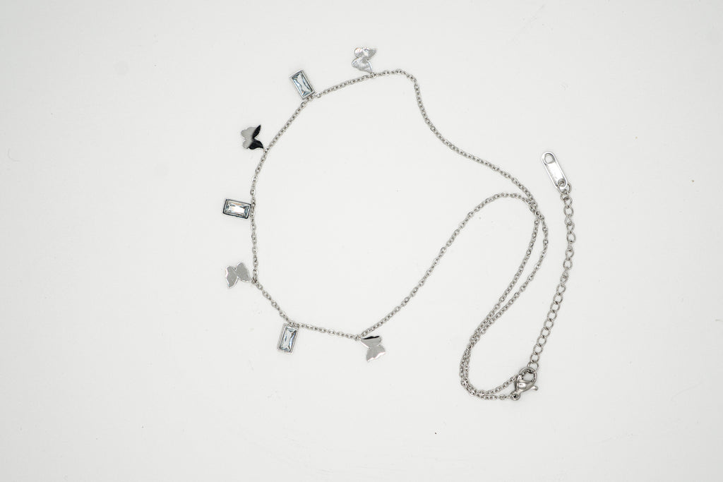 Silver Butterfly Charm Necklace