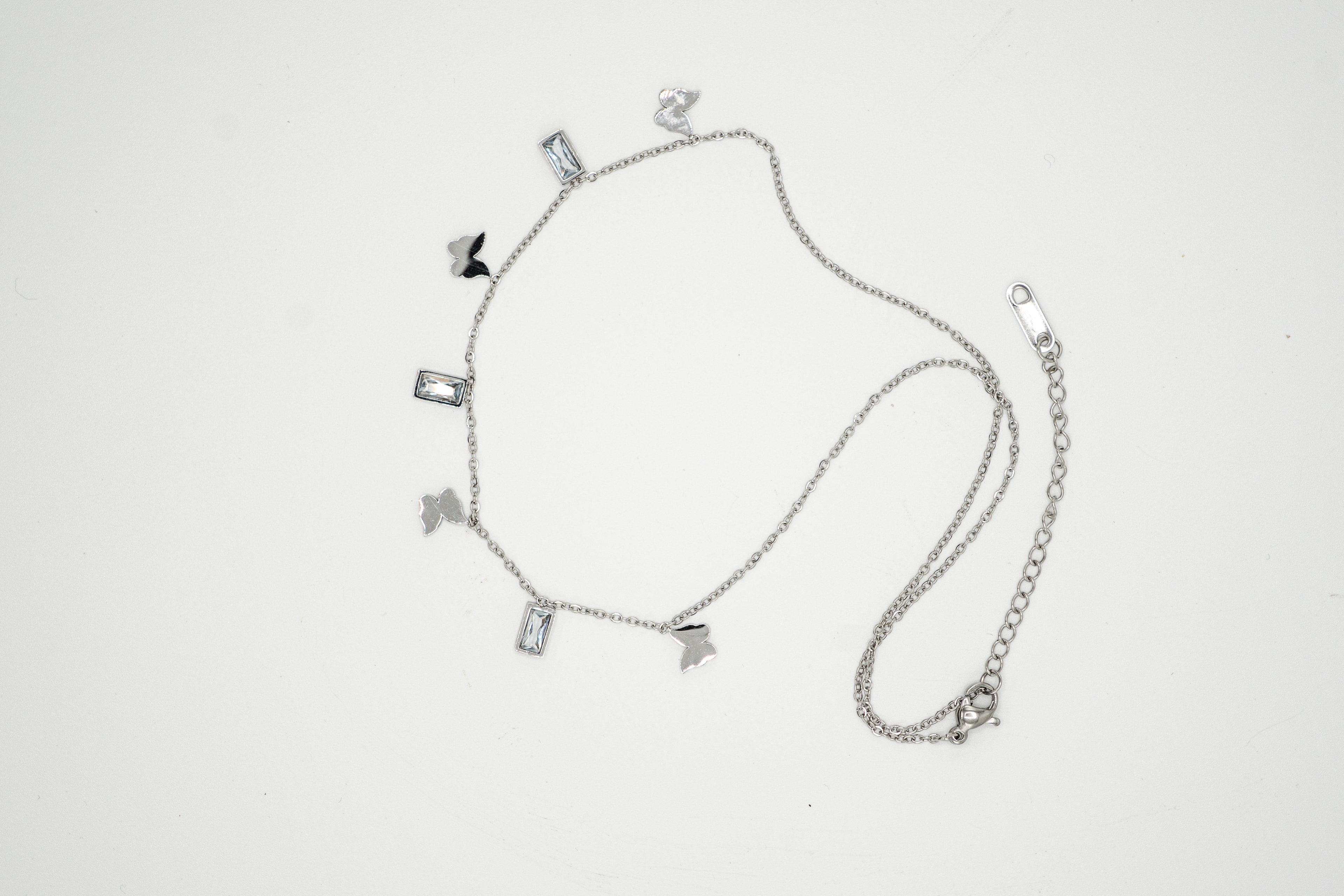 Silver Butterfly Charm Necklace