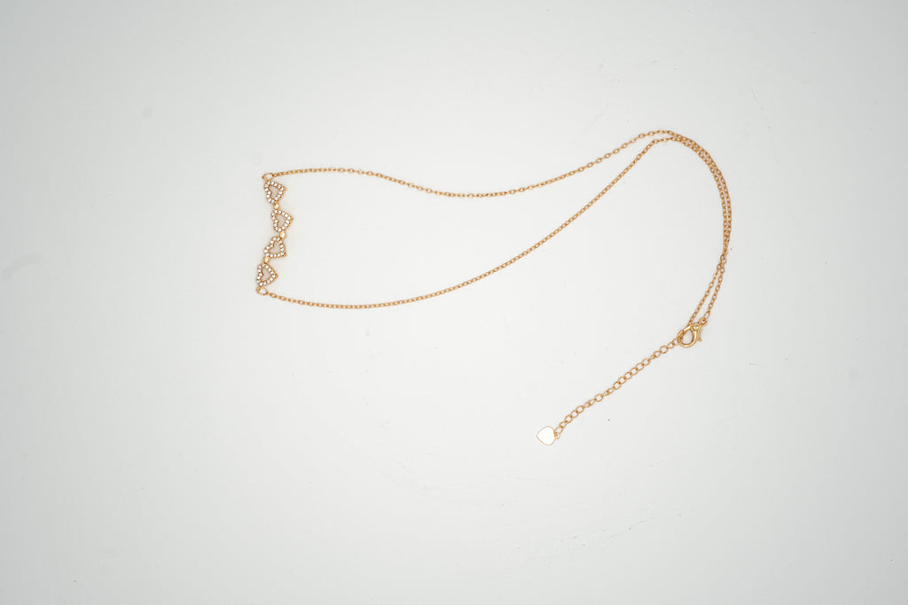 Crystal Heart Trio Necklace