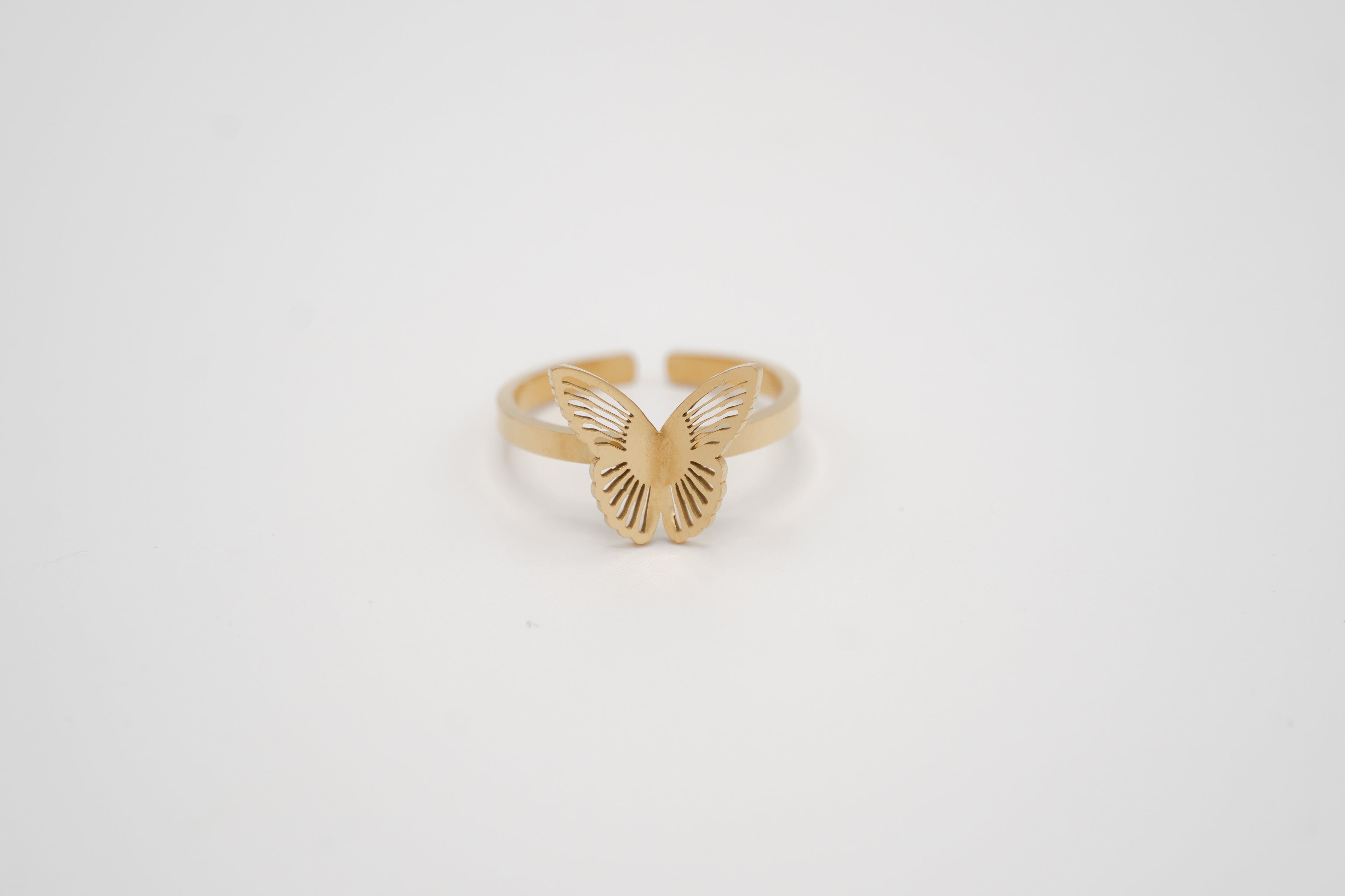 Golden Butterfly Adjustable Ring