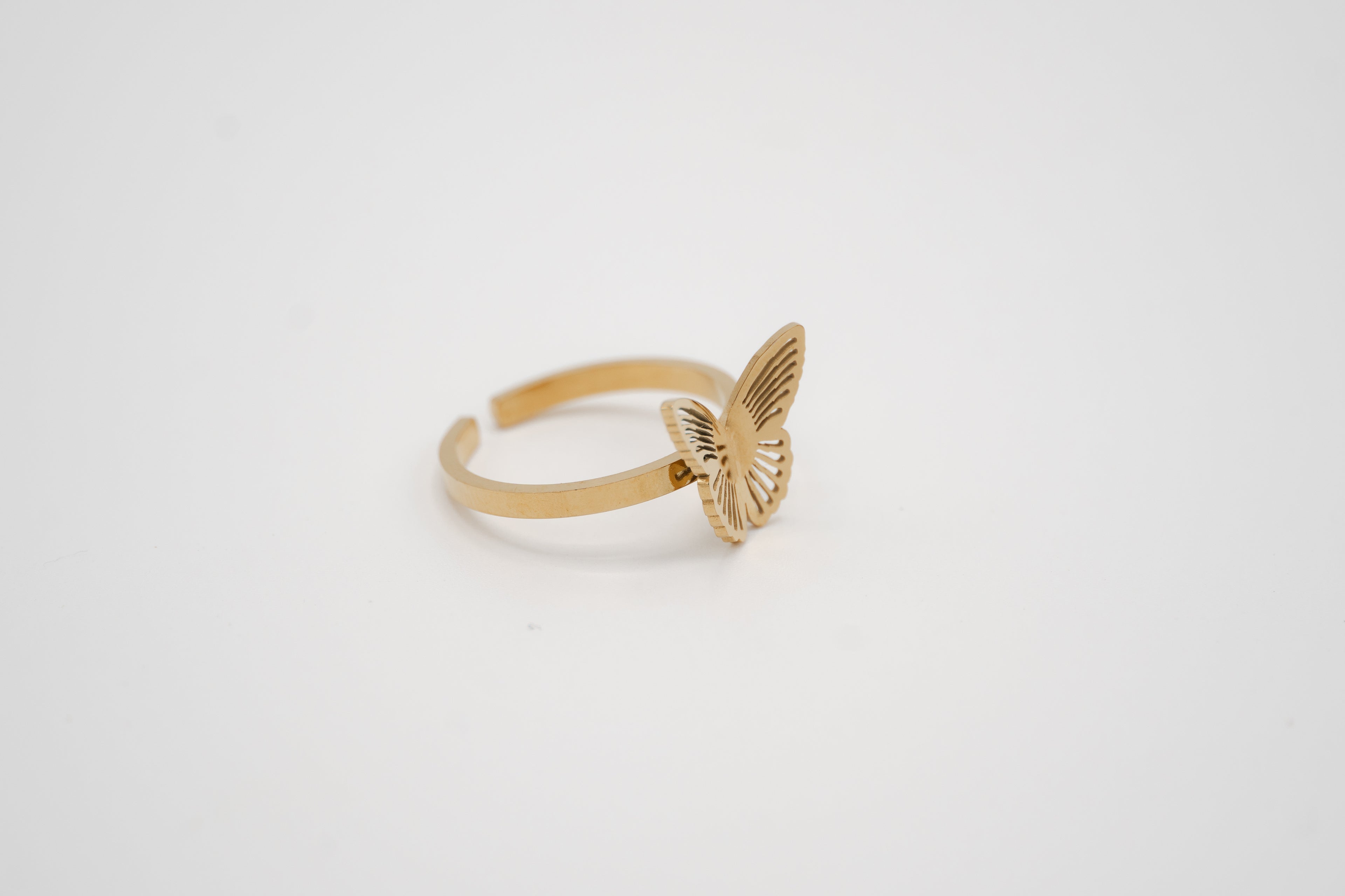 Golden Butterfly Adjustable Ring