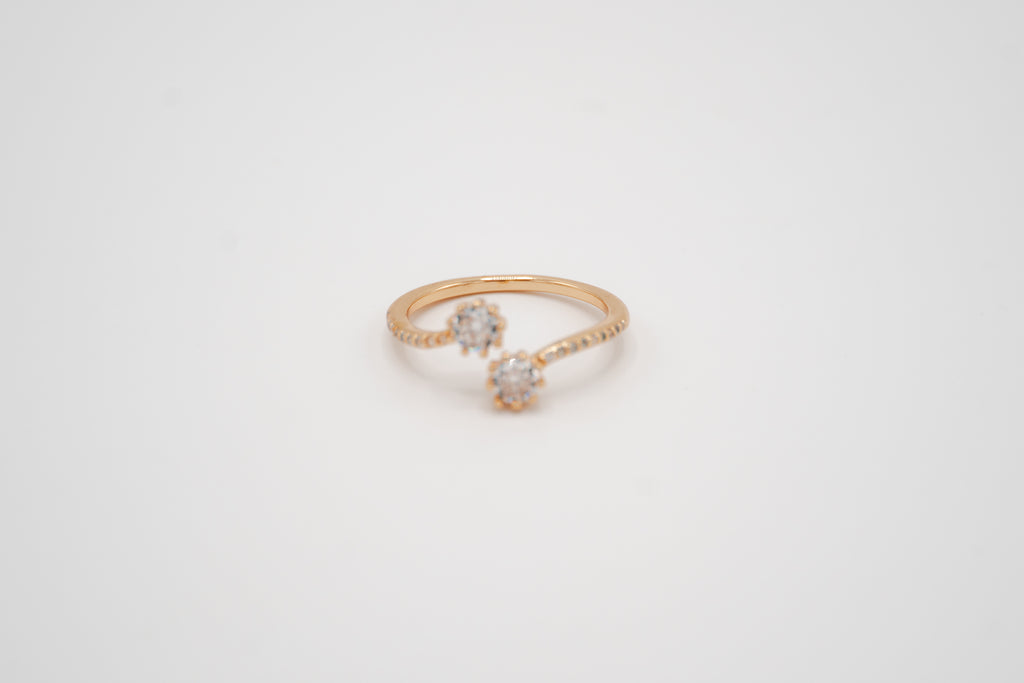 Twin Sparkle Open Ring