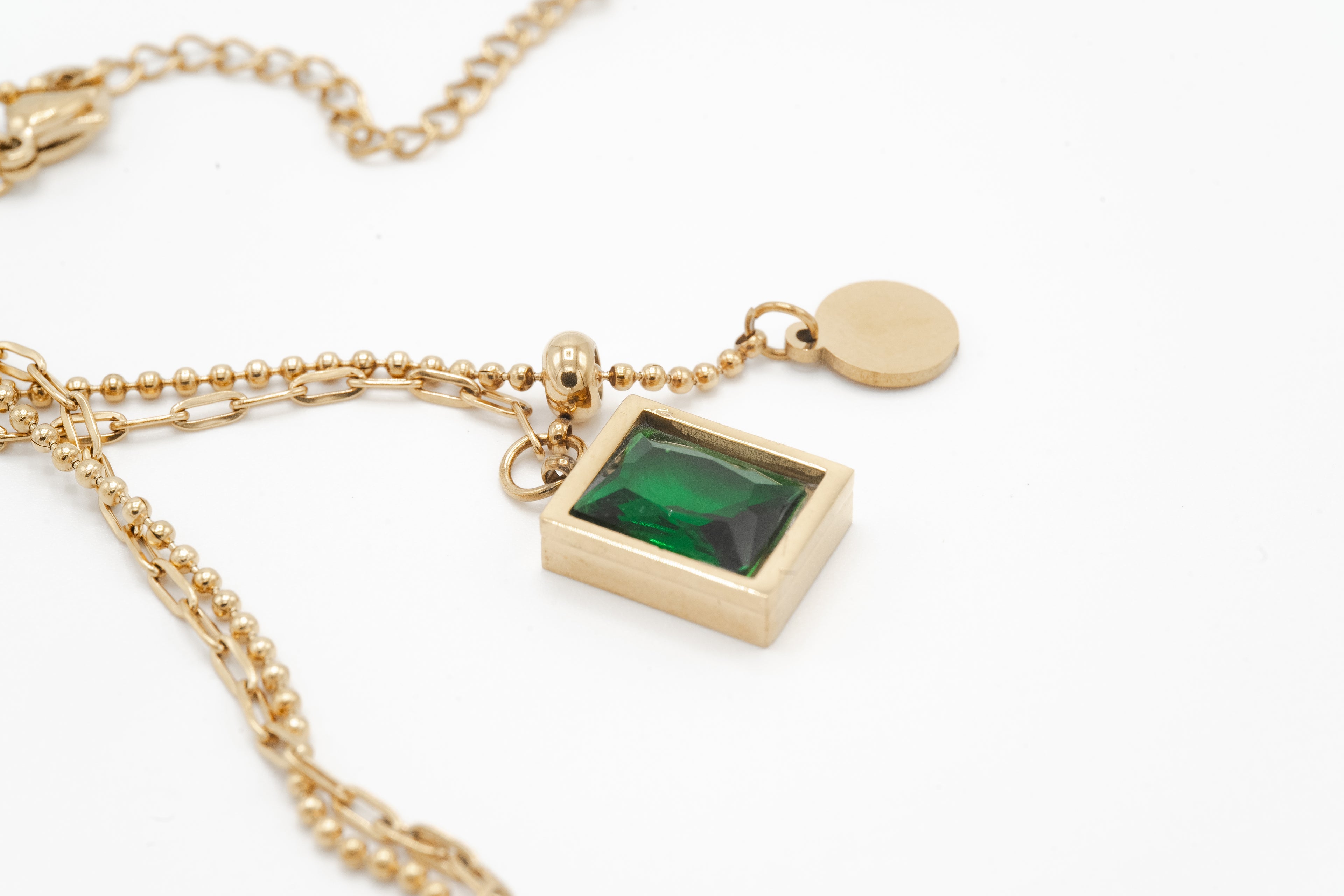 Emerald Charm Necklace