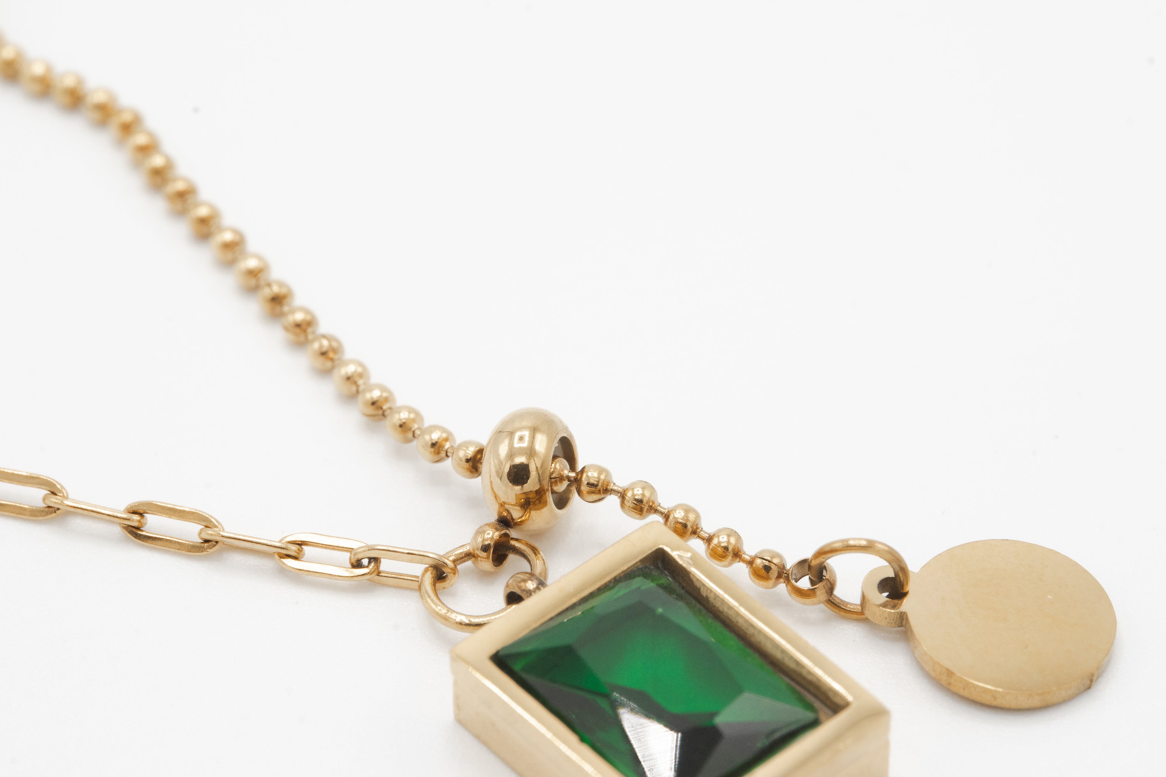 Emerald Charm Necklace