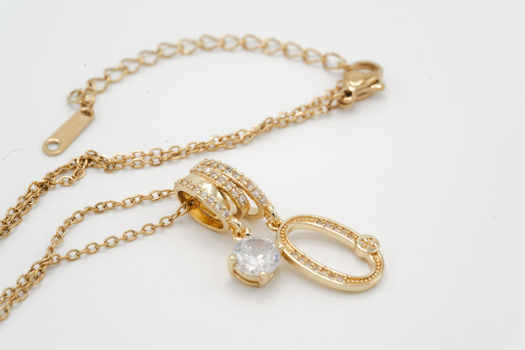 Sparkling Oval Pendant Necklace