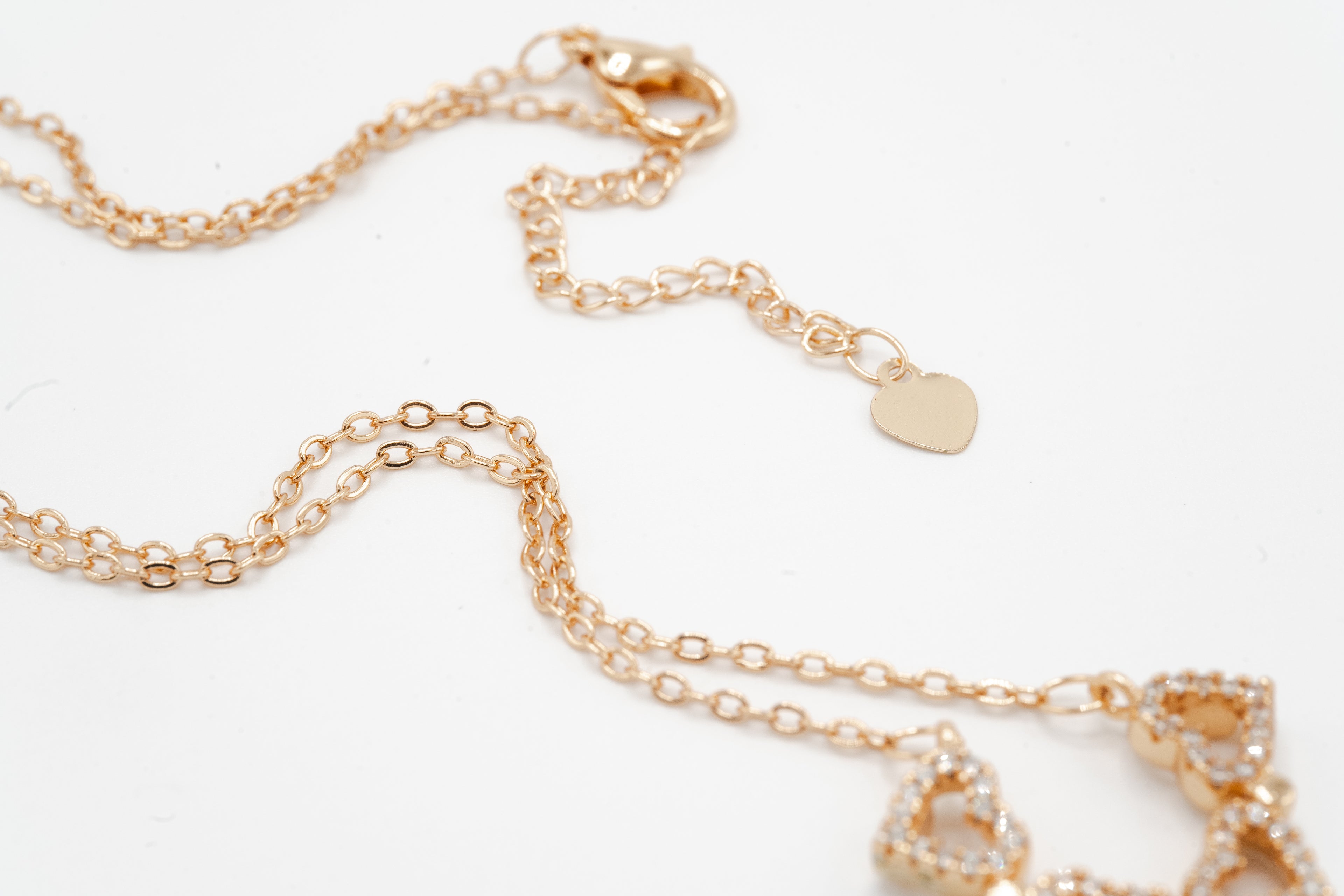 Crystal Heart Trio Necklace