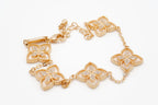 Golden Floral Charm Bracelet