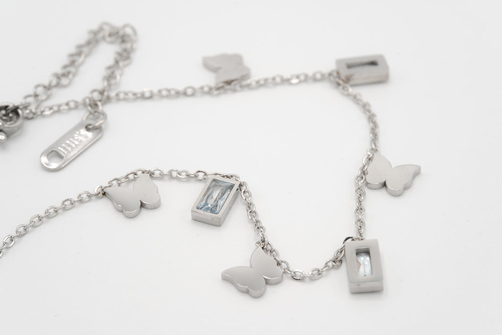 Silver Butterfly Charm Necklace
