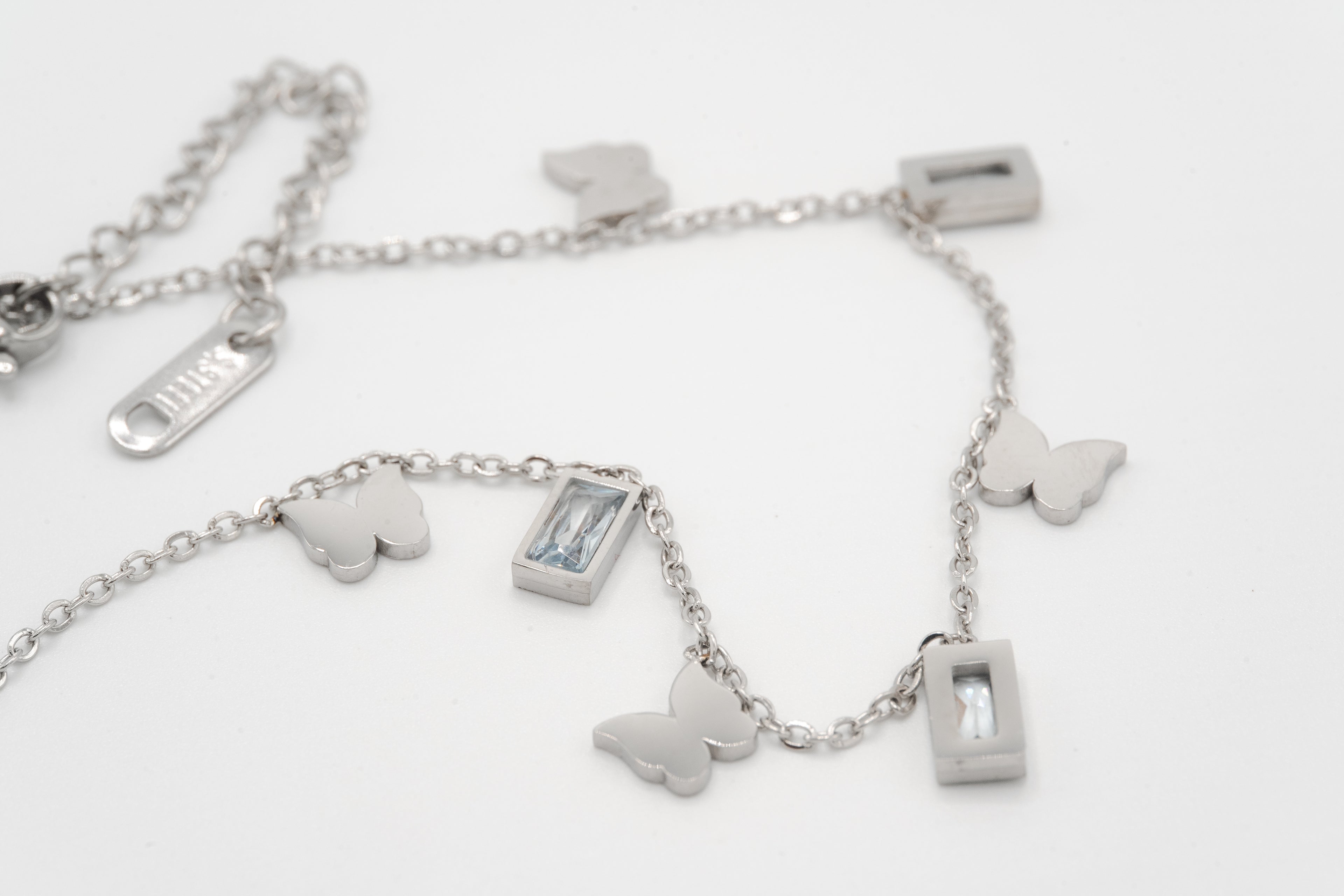 Silver Butterfly Charm Necklace