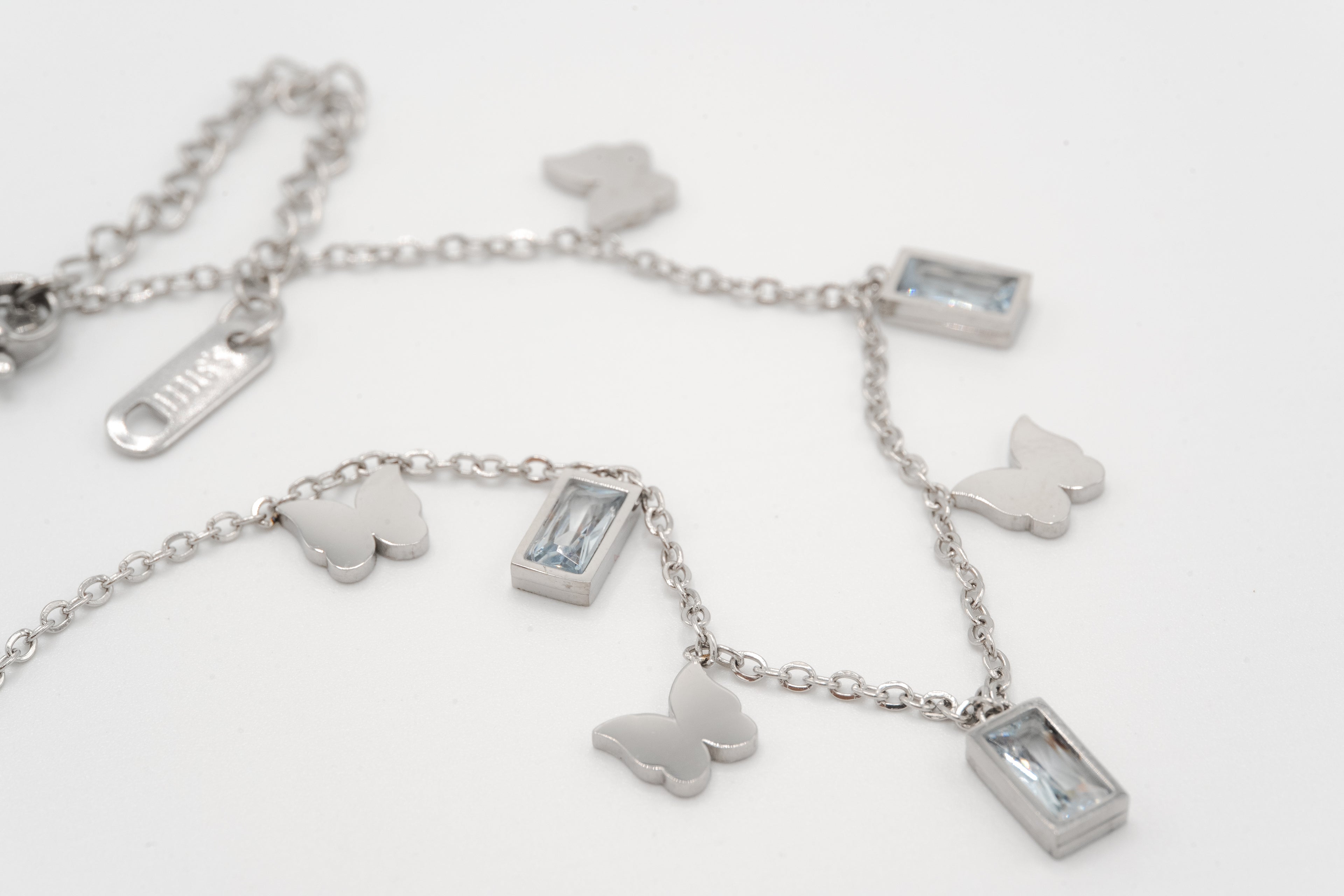 Silver Butterfly Charm Necklace
