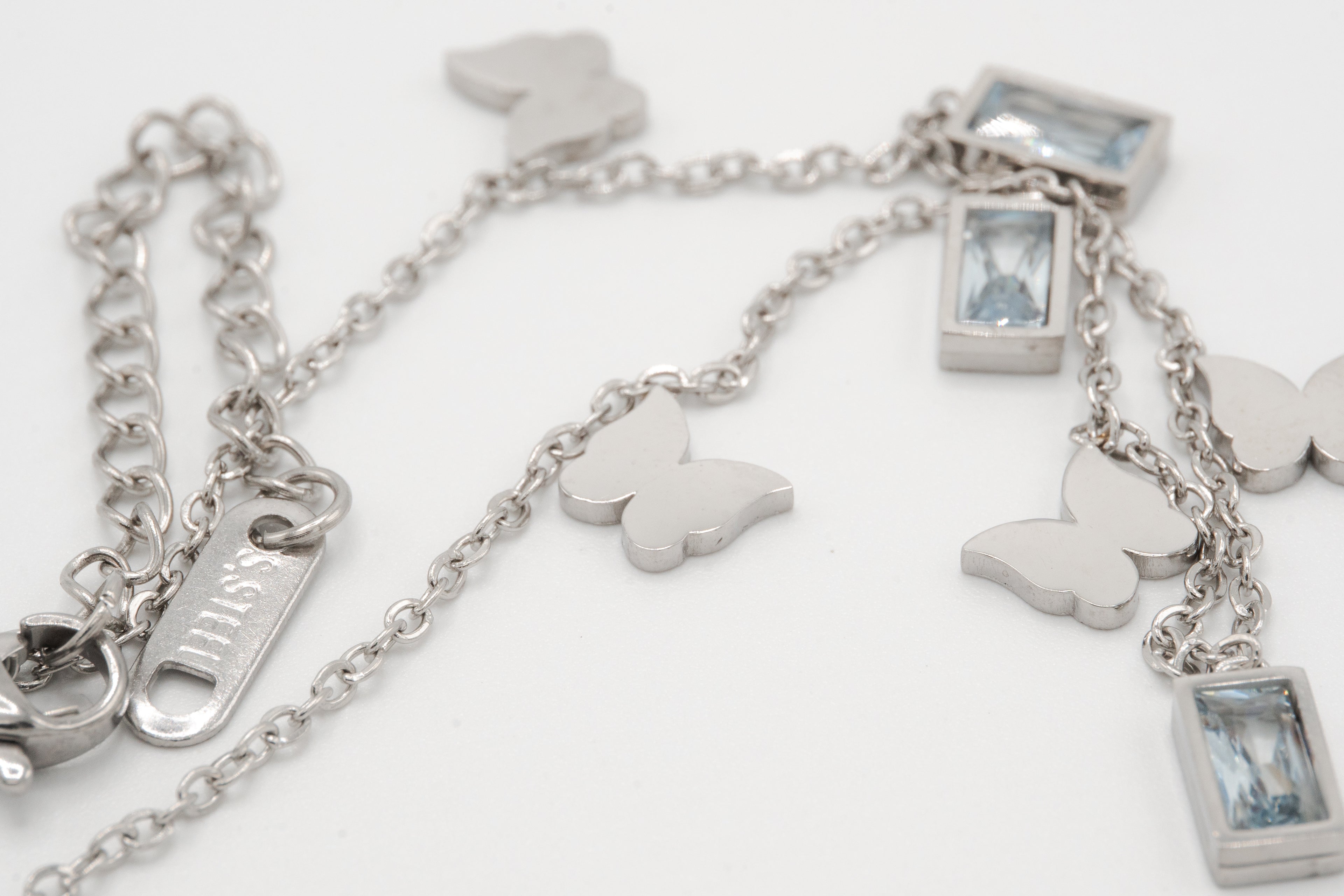 Silver Butterfly Charm Necklace
